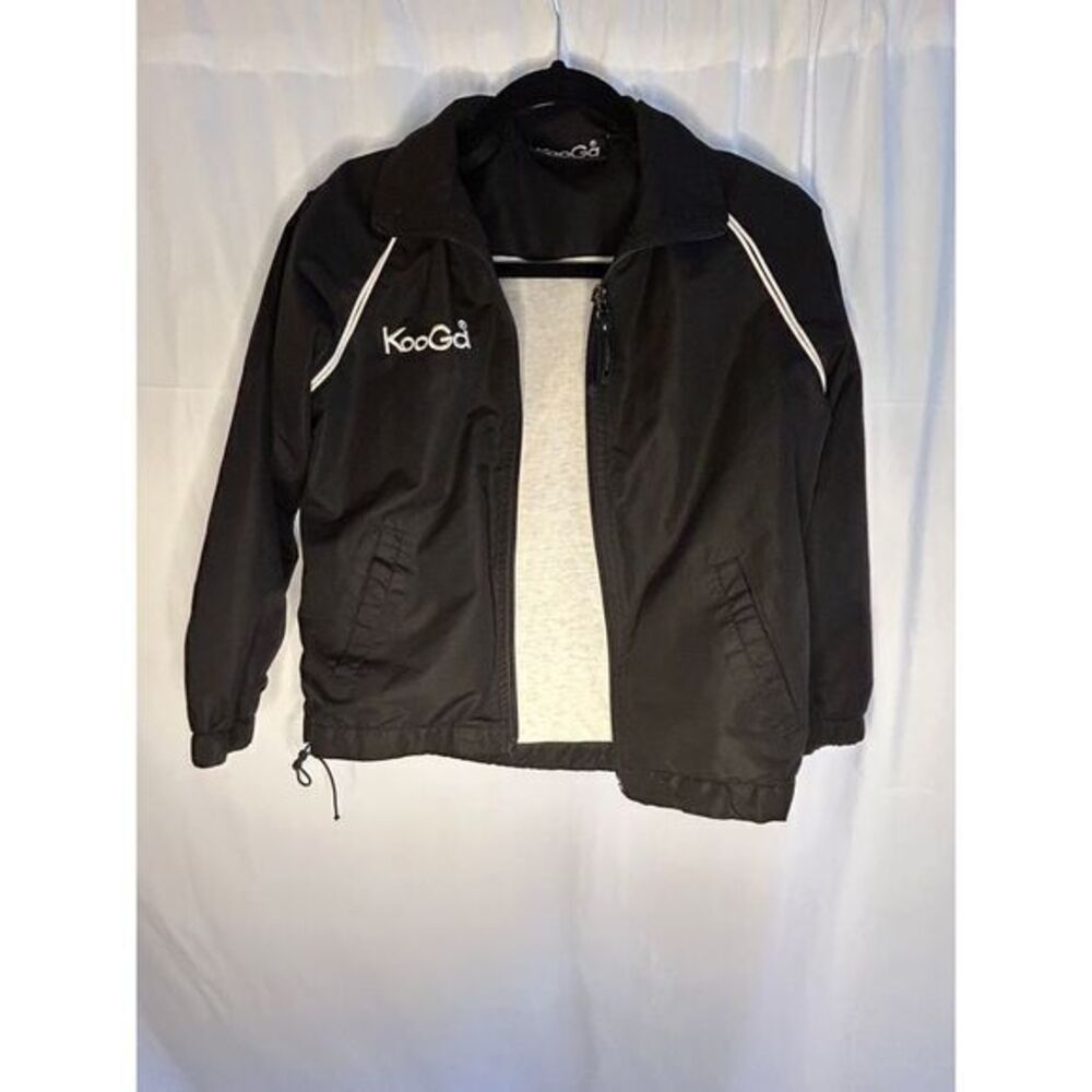 KooGa Rugby Kids Black Lightweight Windbreaker Jacket Outerwear Size SB (7-8yrs)